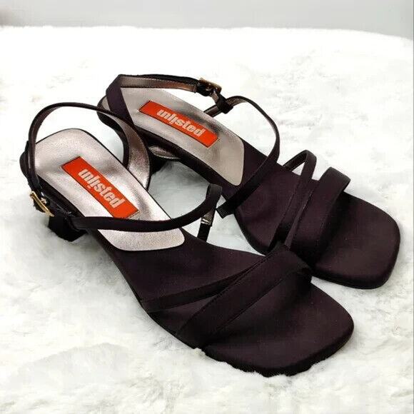 Unlisted Y2K Square Toe Strappy kitten heel Sandals Sz 7.5 - Picture 2 of 8